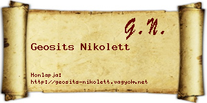 Geosits Nikolett névjegykártya